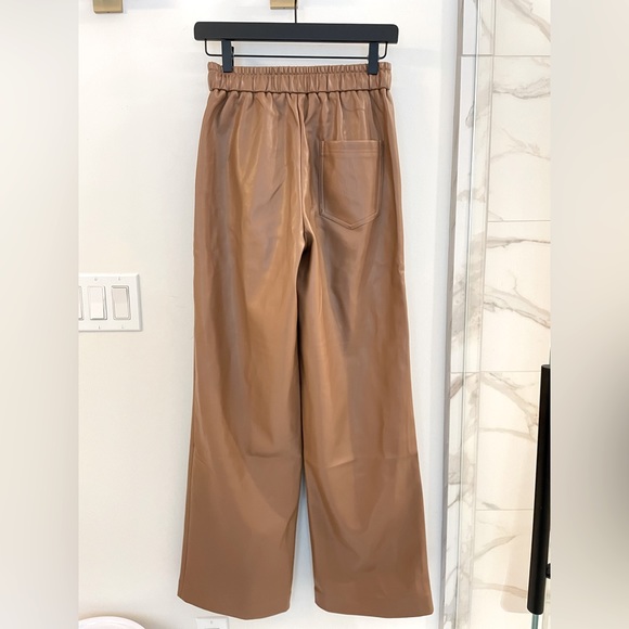 Mayson the Label Vegan Leather Relaxed Drawstring Pant in Mushroom - Picture 6 of 6